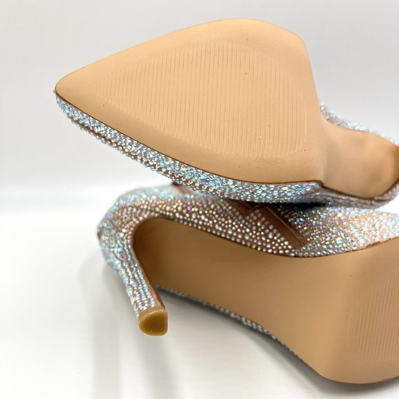 Madden Girl Size 8.5 Lorile Blush Jeweled Encrusted Platform Ankle Boots Shoes - Picture 10 of 14